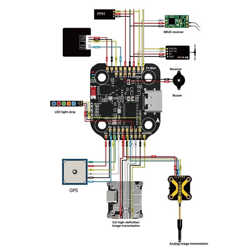 Drone Racing Flight Controller - B92B สำหรับ SpeedyBee F405 Mini Stack